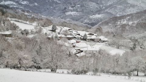 Paisaje nevado cerca de Vilarxon, en O Incio