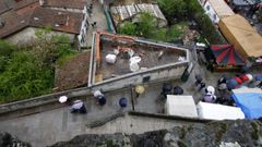 Trabajos de rehabilitaci�n de un edificio situado en el casco hist�rico de Monforte, cerca de la iglesia de A R�goa