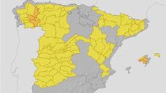 Asturias mantiene la alerta amarilla por lluvias y fuertes precipitciones en las zonas monta�osas junto con otras trece comunidades espa�olas