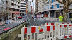 El primer paso de las obras fue el acopio de materiales para vallar la zona.
