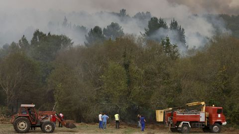 En Cereixa, el fuego estuvo muy cerca de las casas