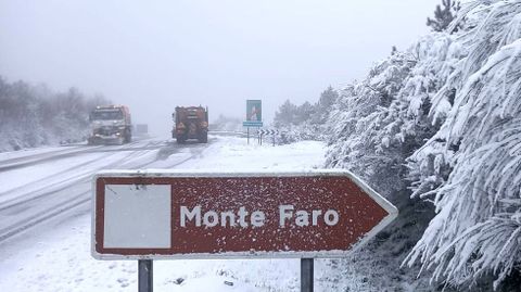 Nevada en el tramo del corredor de Chantada a Laln que pasa por el Alto do Faro