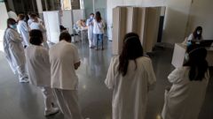 Personal sanitario del Hospital San Pau de Barcelona