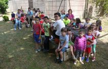 Los ni�os participantes en el programa de ocio veraniego de Touro.