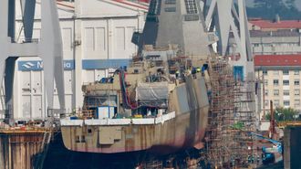 La segunda fragata F-110, la Roger de Lauria, en la grada de Navantia Ferrol