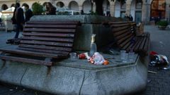 Basura y restos de botell�n en las calles de A Coru�a