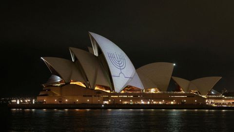 Una proyecci�n sobre la �pera de Sidney en solidaridad con la comunidad jud�a