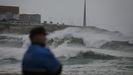 Temporal martimo en Riazor, A Corua.