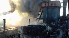 El incendio en la bater�a de Cock