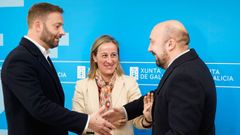 El delegado territorial, Gonzalo Trenor; la conselleira de Infraestruturas e Mobilidade, Ethel V�zquez; y el concejal de Econom�a, Facenda e R�xime Interior y portavoz municipal, Jos� Manuel Lage