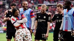 Los jugadores del Bayern celebran su victoria ante el Friburgo 