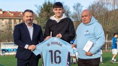 El jugador del Celta Miguel Rom�n, este s�bado en As Cercas.