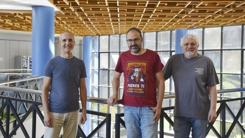 Miguel Rodrguez, David Fernndez e Manuel Arias, investigadores del campus de Ourense