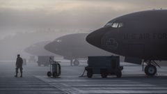 Aviones cisterna KC-135 en la base a�rea estadounidense de Spangdahlem, Alemania
