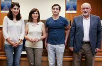 De izquierda a derecha, Tri�anes, Carrillo, Gonz�lez y Arias, autores del estudio. 