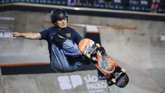 Julia Benedetti, durante el Mundial de skate de Sao Paulo.