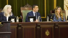 Luis L�pez, en el centro de la imagen, en el pleno de este pasado viernes