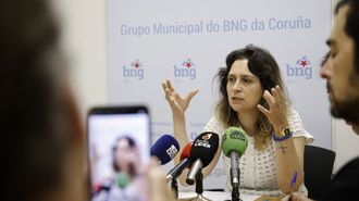 Avia Veira, durante la convocatoria para exponer los planes del BNG para el �rea metropolitana