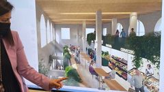 La alcaldesa, Mar�a Barral, presentando el proyecto para el mercado municipal