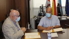 El alcalde de Barbad�s, Xos� Carlos Valc�rcel, y el presidente de la CHMS, Jos� Antonio Quiroga, firmaron un convenio de colaboraci�n