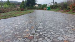 Tramo adoquinado de la N-550, entre Sigrs y Alvedro