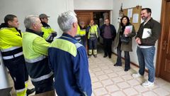 Reuni�n de la alcaldesa y Ameijide con trabajadores de Obras de Lugo