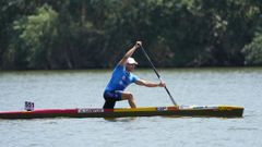 Tono Campos, durante a s�a participaci�n nos Campionatos de Espa�a de Marat�n.