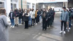 Alumnos del IES Laxeiro, en Lal�n, el pasado abril