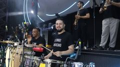 El Combo Dominicano prepar&aacute;ndose para una actuaci&oacute;n de esta temporada