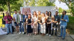Los representantes de las bodegas premiadas con algunas de las autoridades presentes en el acto de ayer en Augas Santas