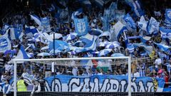 La grada de Marath�n Inferior, durante un partido del D�por en Segunda Divisi�n.
