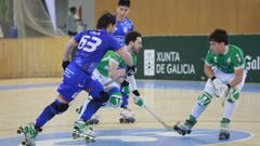 Una jugada del partido de ida entre el HC Liceo y el Pons Lleida disputado en Riazor.