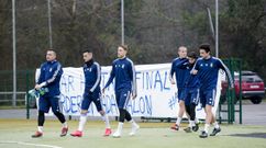 Los jugadores del Oviedo en El Requex�n