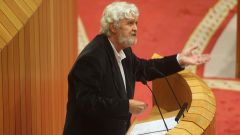 Xos� Manuel Beiras, durante sus comparecencia.