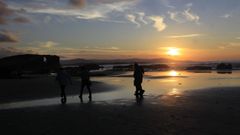 Puesta de sol desde la playa de As Catedrais, que ser� uno de los lugares emblem�ticos para ver el eclipse del pr�ximo 12 de agosto