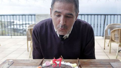 Herrera, en uno de los cumplea�os que celebr� en Vigo
