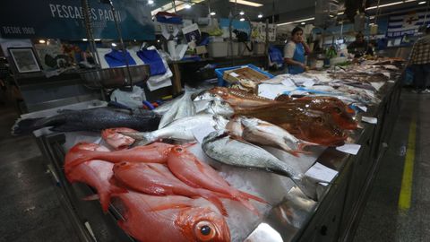 Mercado de plaza de Lugo en vspera de Nochevieja