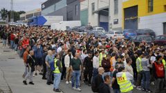bergondo.Las calles del pol�gono de Bergondo se llenan de trabajadores que secundan este martes la huelga del metal