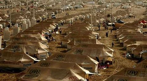 Campo de refugiados de Acnur que acoge a sirios procedentes de un centro de tr�nsito en el norte de Irak.