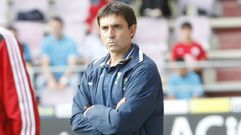 Garitano, durante el partido de ida en el Anxo Carro.