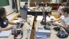 Foto de archivo de unos investigadores en el Instituto Galego de F�sica de Altas Enerx�as (IGFAE), de la USC