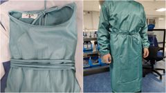 Los sanitarios han compartido en redes sociales el modelo, con el caracter�stico azul verdoso de las prendas hospitalarias. Son lavables y antisalpicaduras