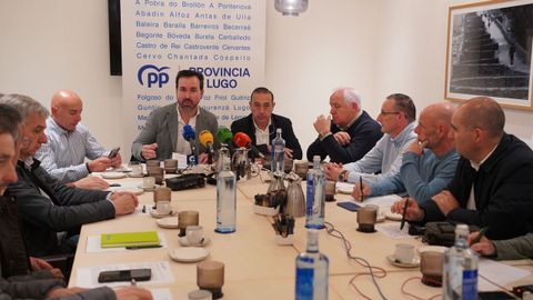Diputados del grupo provincial del PP en la rueda de prensa de hoy