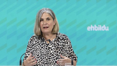 La secretaria de programa de EH Bildu, Nerea Kortajarena, en una comparecencia en San Sebasti�n el pasado mes de julio.