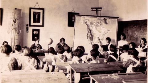 Escuela unitaria durante la Segunda República