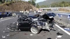 Accidente en la autov�a del Barbanza
