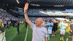 Fredi �lvarez, en Bala�dos, tras el ascenso del Celta Fortuna a Segunda Divisi�n.