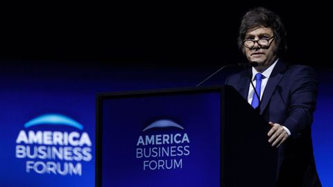 El presidente argentino, Javier Milei, durante un foro econmico celebrado en Miami en noviembre