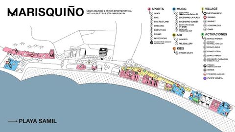 Plano de los escenarios del Marisqui�o en Samil