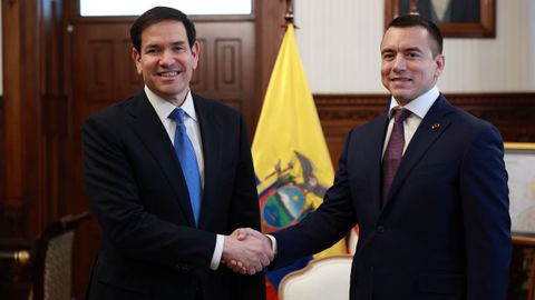 Marco Rubio junto al presidente de Ecuador, Daniel Noboa.